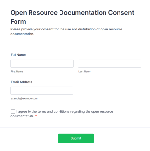 Open Resource Documentation Consent Form Template