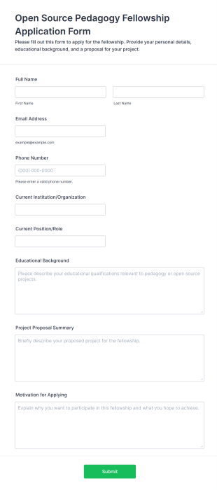 Open Source Pedagogy Fellowship Application Form Template