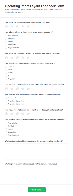 Operating Room Layout Feedback Form Template