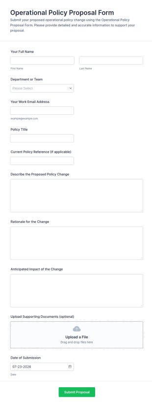 Operational Policy Proposal Form Template
