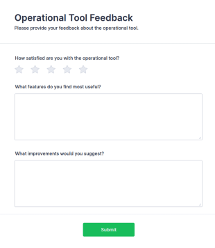 Operational Tool Feedback Form Template