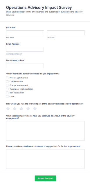 Operations Advisory Impact Survey Form Template