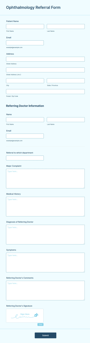 Ophthalmology Referral Form Template