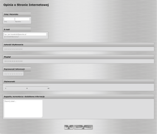 Opinia O Stronie Internetowej Form Template