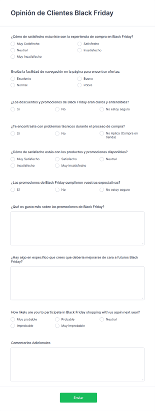 Opinión De Clientes Black Friday Form Template