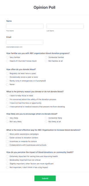 Opinion Poll Form Template