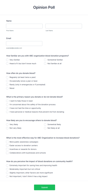 Opinion Poll Form Template
