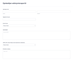 Opiskelijan Edistymisraportti Pohja Form Template