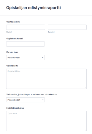 Opiskelijan Edistymisraportti Pohja
