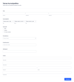 Opiskelupaikan Varauslomake Form Template