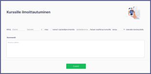 Oppilaan Kurssille Ilmoittautumislomake