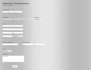 Oppilaan Rekisteröintikaavake Form Template