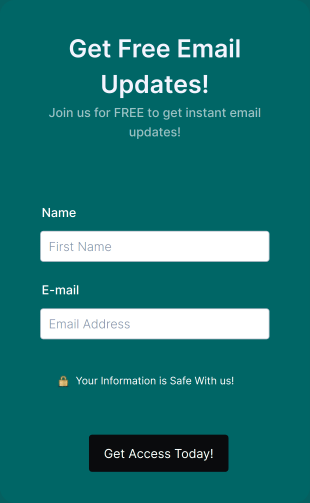 Opt In Form Get Free Email Updates! Form Template