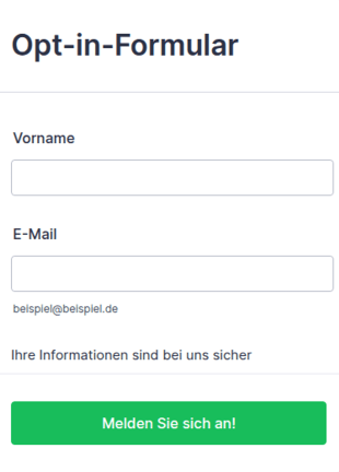 Opt In Formular