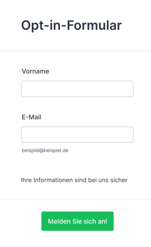 Opt In Formular