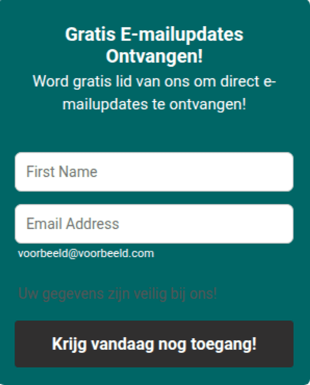 Opt In Formulier Gratis E Mailupdates Ontvangen!