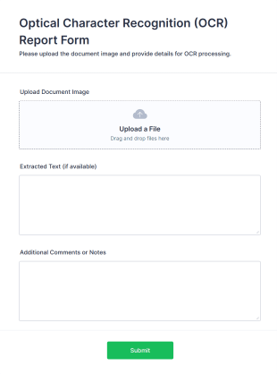 Optical Character Recognition (OCR) Report Form Template