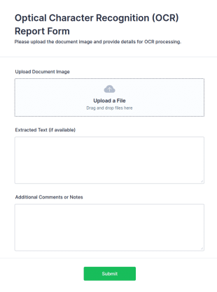 Optical Character Recognition (OCR) Report Form Template