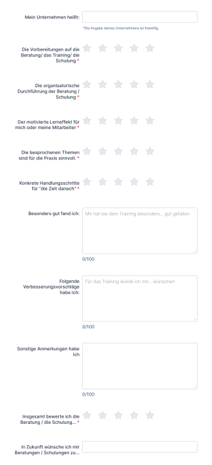 OPTIN Bewertung Trainings