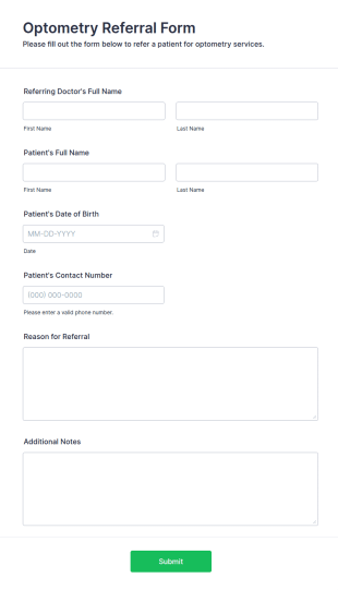 Optometry Referral Form Template