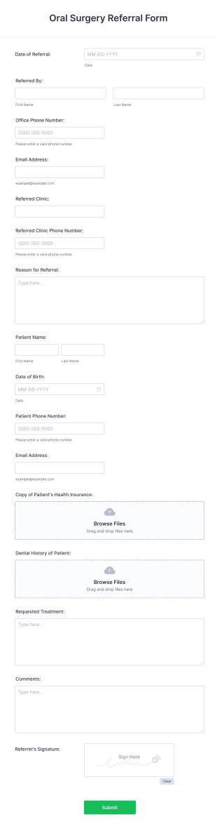 Oral Surgery Referral Form Template
