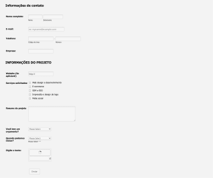 Orçamento Para Web Design Form Template