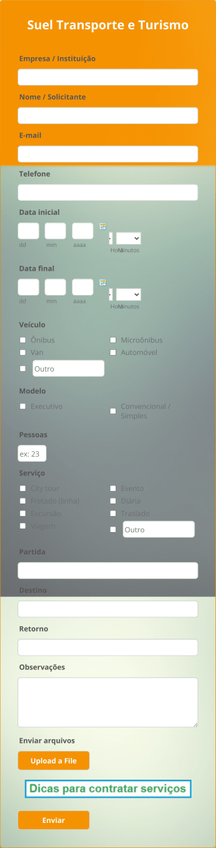 Orçamento Transporte Form Template