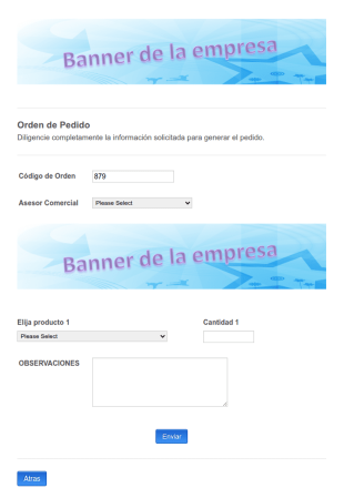 Fomulario De Orden De Pedido