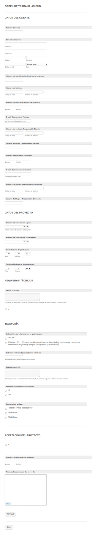 Orden De Trabajo Proyecto Técnico Telefonía