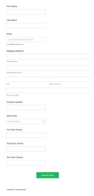 Bed Sheets Order Form Template