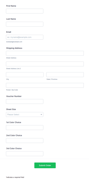 Bed Sheets Order Form Template