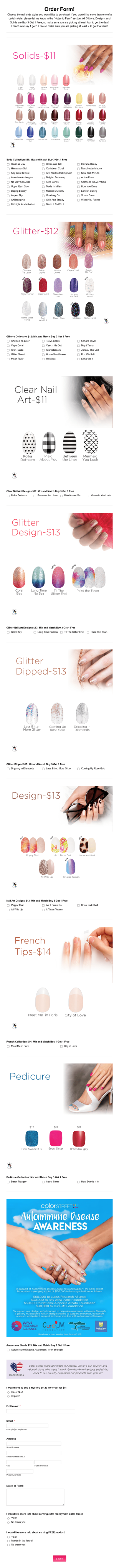 Order Form Color Street Form Template