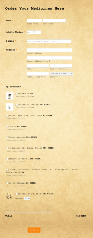 Medication Order Form Template