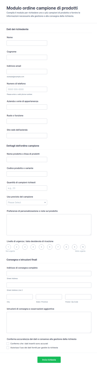 Ordine Campione Di Prodotto