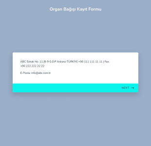 Organ Bağışı Kayıt Form Şablonu