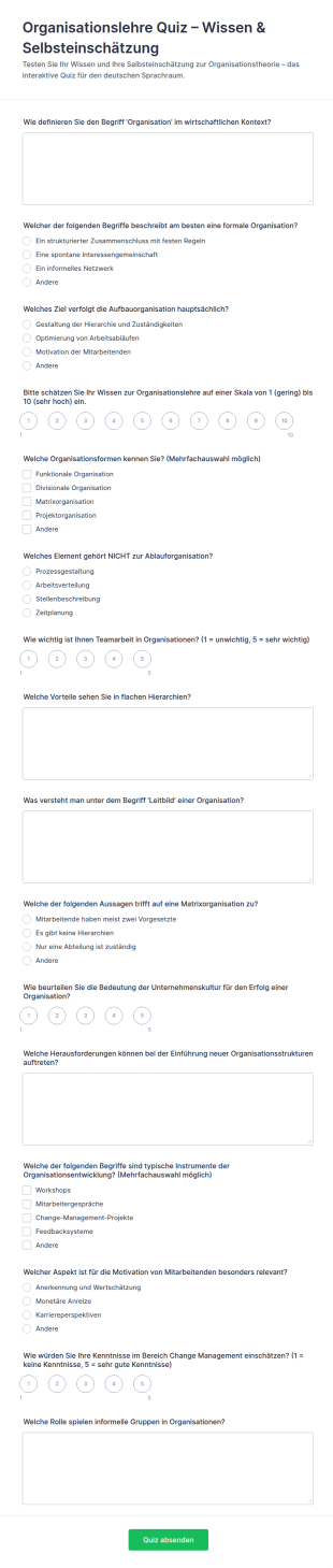 Organisationslehre Quiz