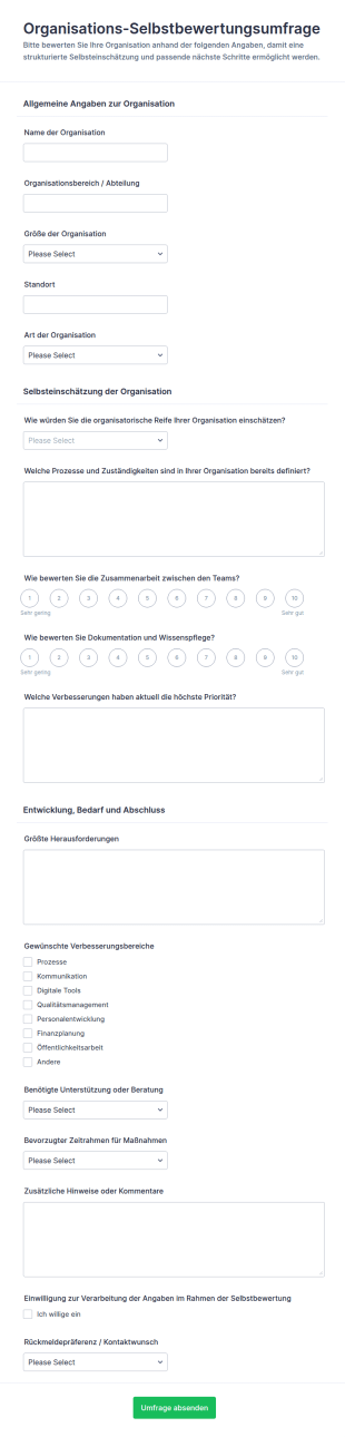 Organisatorische Selbstbewertung Survey