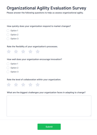 Organizational Agility Evaluation Survey Form Template