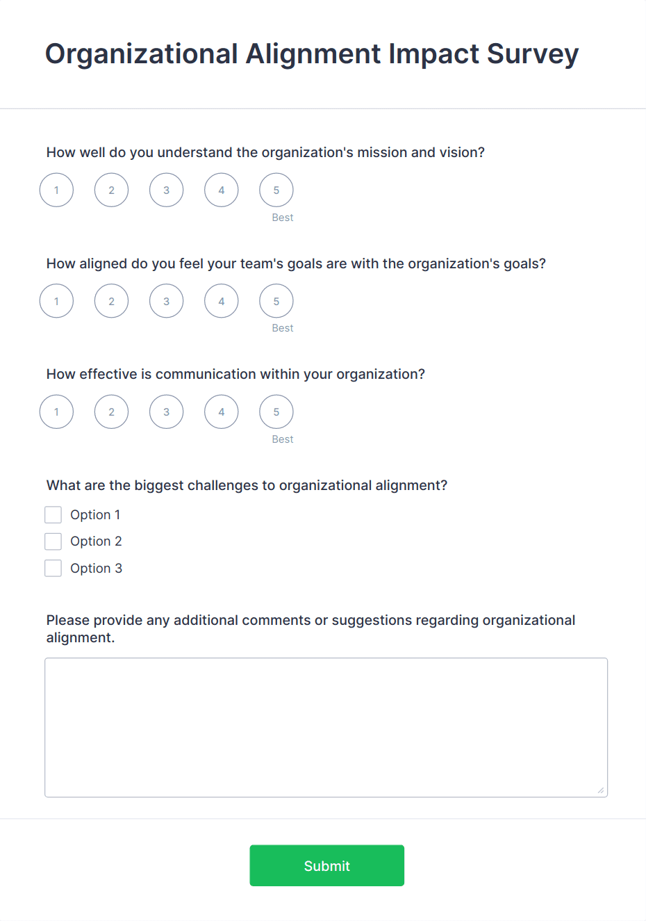 Organizational Alignment Impact Survey Form Template | Jotform