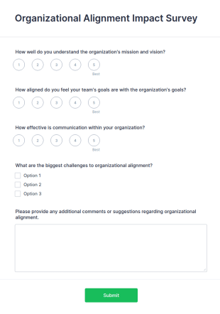 Organizational Alignment Impact Survey Form Template