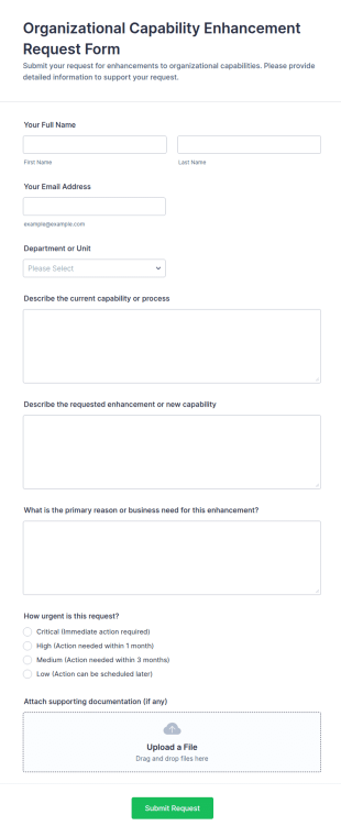 Organizational Capability Enhancement Request Form Template