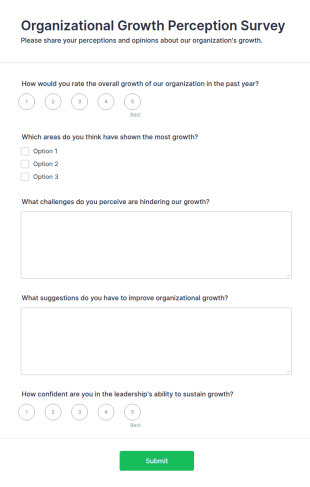 Organizational Growth Perception Survey Form Template