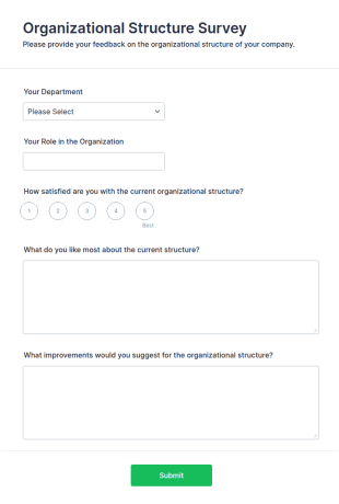 Organizational Structure Survey Form Template