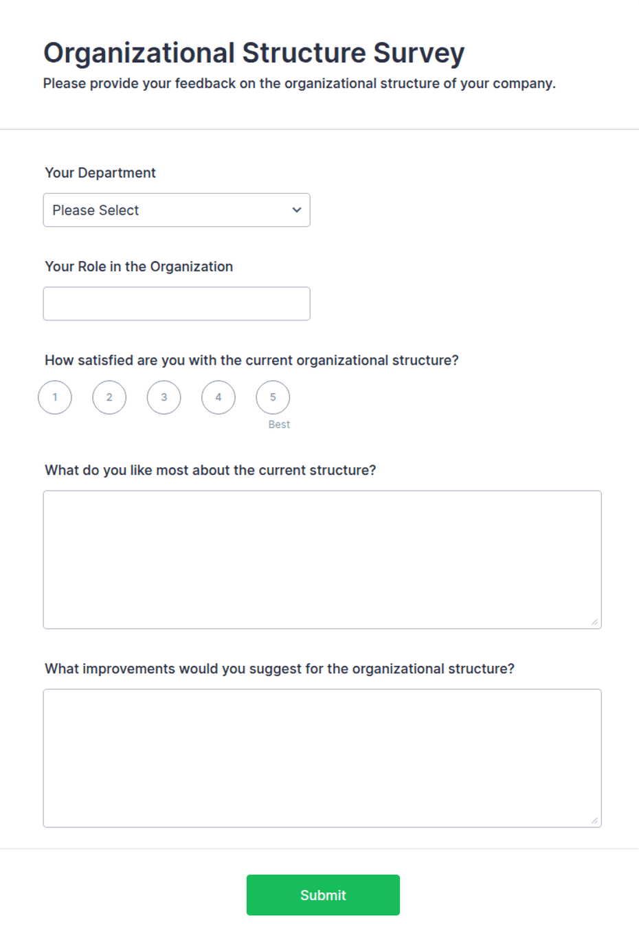 Organizational Structure Survey Form Template | Jotform