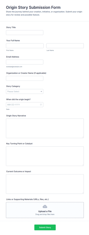 Origin Story Submission Form Template