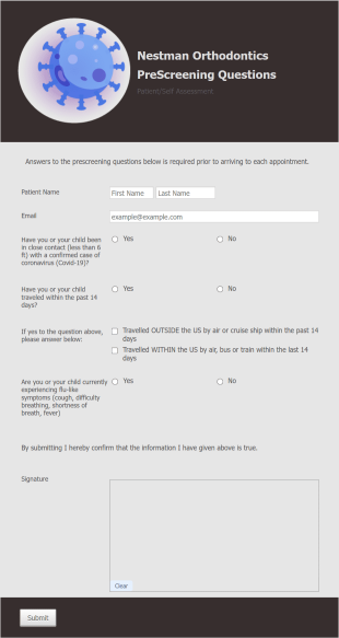 Orthodontics PreScreening Survey Form Template