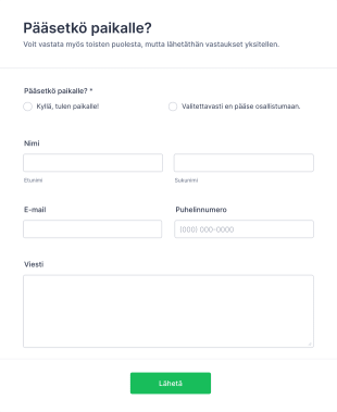 Osallistumislomake Form Template