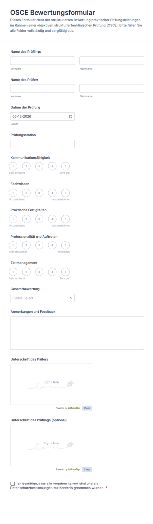 OSCE Bewertungsformular