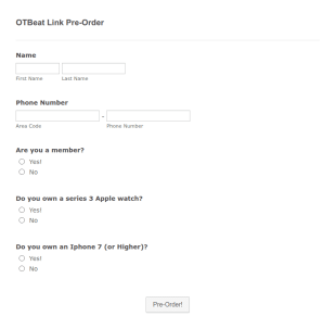 OTBeat Link Pre Order Form Template