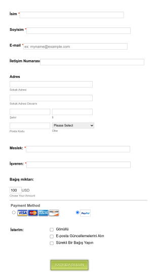 Otomatik Ödemeli Bağış Form Template